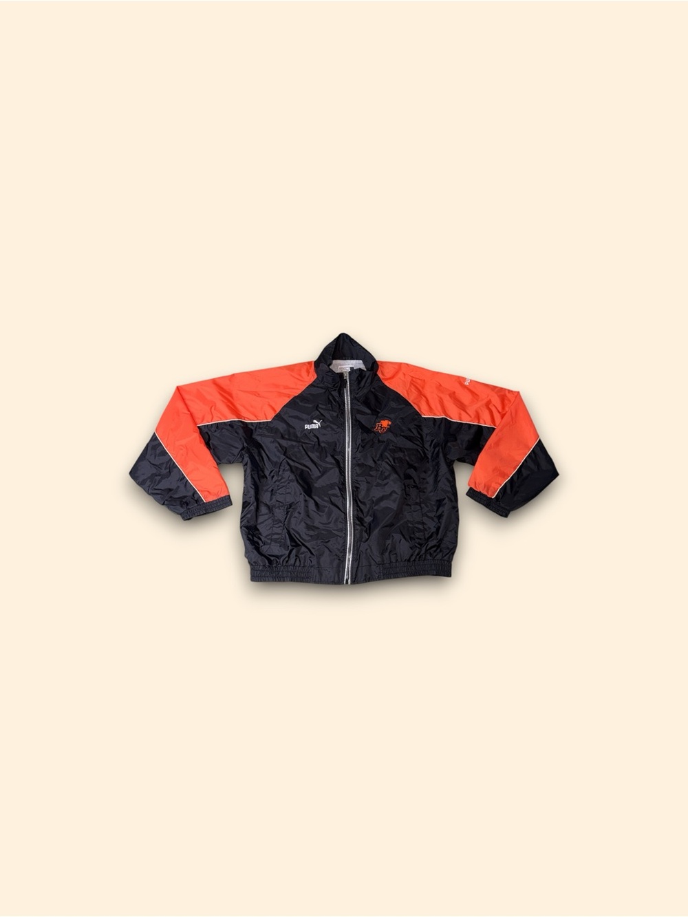 Vintage BC Lions CFL Puma full zip windbreaker jacket black orange men’s XL